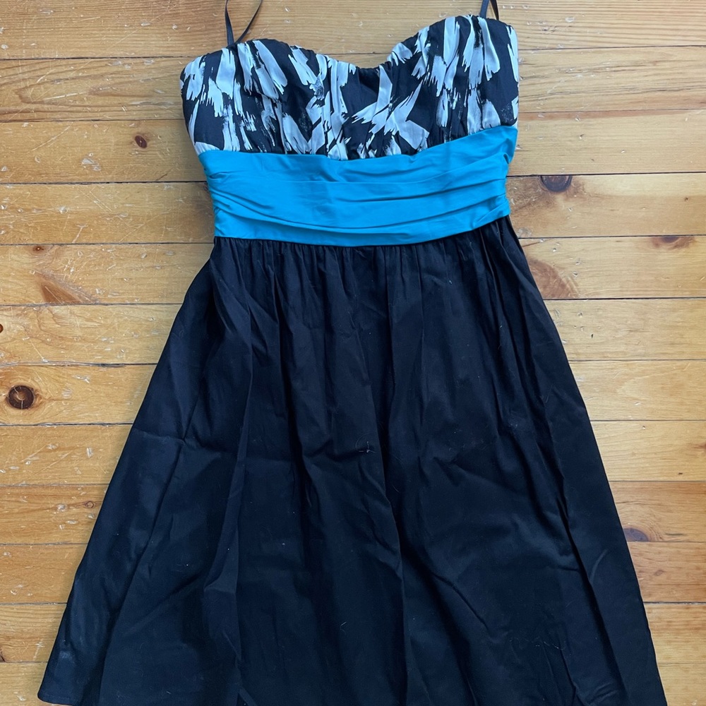 Charlotte Russe Black houndstooth with Turquoise size Small